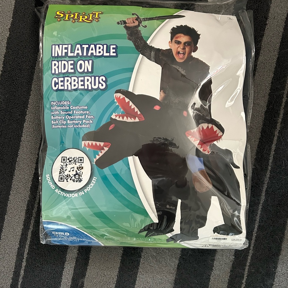 NEW Spirit Halloween Inflatable Ride-On Cerberus Costume